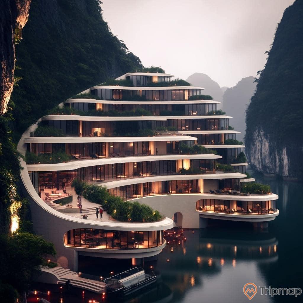 Homestay và khách sạn được tạo bởi AI tại Hạ Long mang đậm chất văn hóa Việt Nam.